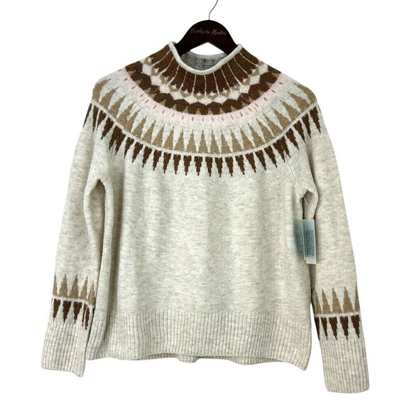 Cece Womens Glamour Melody Antique Beige Mock Neck Sweater Small New With Tag R2 - Picture 1 of 13